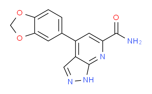 CAS No. 918132-86-2, 4-(Benzo[d][1,3]dioxol-5-yl)-1H-pyrazolo[3,4-b]pyridine-6-carboxamide