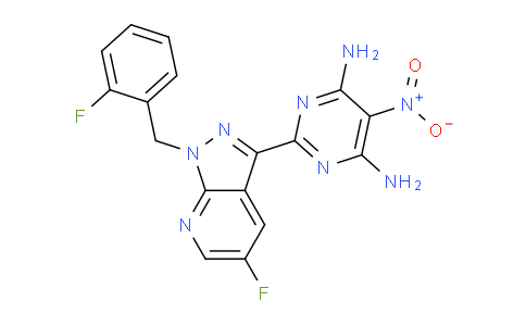 CAS No. 1350653-25-6, 2-(5-Fluoro-1-(2-fluorobenzyl)-1H-pyrazolo[3,4-b]pyridin-3-yl)-5-nitropyrimidine-4,6-diamine