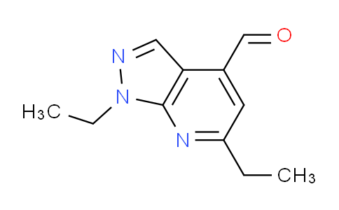 CAS No. 1989986-13-1, 1,6-diethyl-1H-pyrazolo[3,4-b]pyridine-4-carbaldehyde