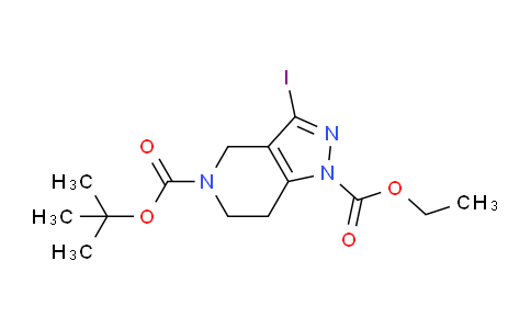 CAS No. 661487-16-7, 5-tert-Butyl 1-ethyl 3-iodo-6,7-dihydro-1H-pyrazolo[4,3-c]pyridine-1,5(4H)-dicarboxylate