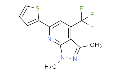 CAS No. 633315-39-6, 1,3-Dimethyl-6-(thiophen-2-yl)-4-(trifluoromethyl)-1H-pyrazolo[3,4-b]pyridine