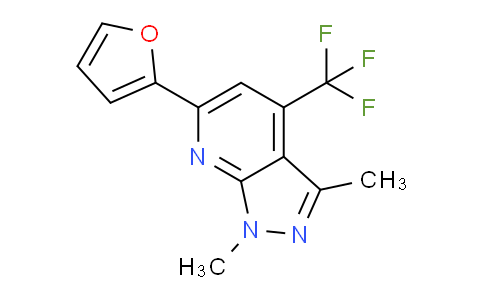 CAS No. 834896-55-8, 6-(Furan-2-yl)-1,3-dimethyl-4-(trifluoromethyl)-1H-pyrazolo[3,4-b]pyridine
