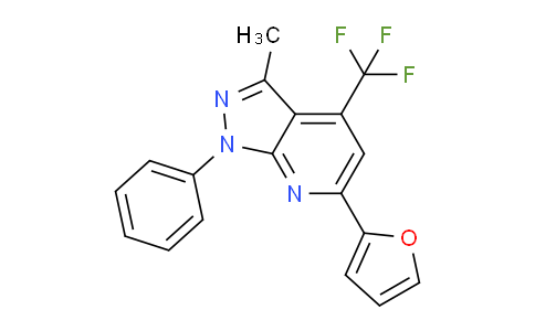 CAS No. 792945-38-1, 6-(Furan-2-yl)-3-methyl-1-phenyl-4-(trifluoromethyl)-1H-pyrazolo[3,4-b]pyridine