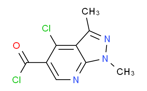 CAS No. 175201-95-3, 4-Chloro-1,3-dimethyl-1H-pyrazolo[3,4-b]pyridine-5-carbonyl chloride