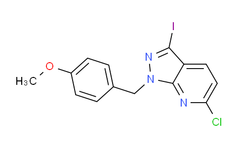 CAS No. 1245647-58-8, 6-Chloro-3-iodo-1-(4-methoxybenzyl)-1H-pyrazolo[3,4-b]pyridine
