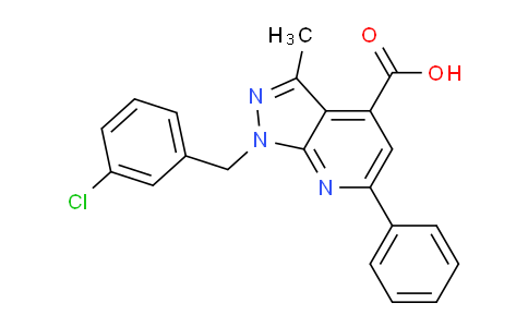 CAS No. 1011398-52-9, 1-(3-Chlorobenzyl)-3-methyl-6-phenyl-1H-pyrazolo[3,4-b]pyridine-4-carboxylic acid