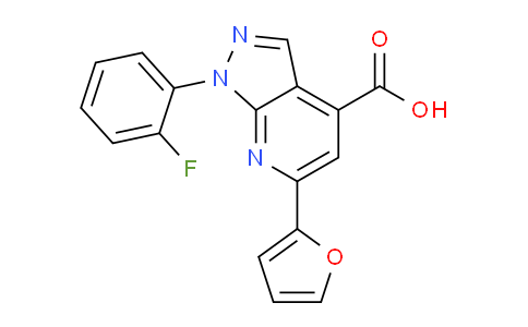 CAS No. 1011398-23-4, 1-(2-Fluorophenyl)-6-(furan-2-yl)-1H-pyrazolo[3,4-b]pyridine-4-carboxylic acid