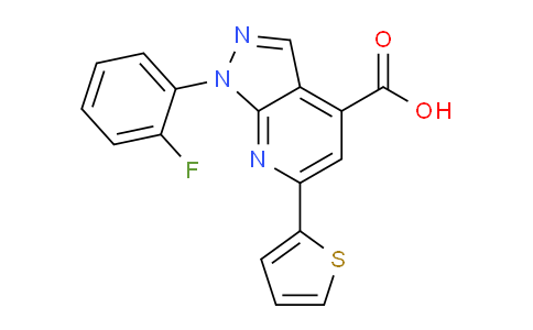CAS No. 1011398-29-0, 1-(2-Fluorophenyl)-6-(thiophen-2-yl)-1H-pyrazolo[3,4-b]pyridine-4-carboxylic acid