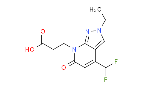 CAS No. 1018164-06-1, 3-(4-(Difluoromethyl)-2-ethyl-6-oxo-2H-pyrazolo[3,4-b]pyridin-7(6H)-yl)propanoic acid