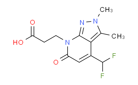 CAS No. 1018126-77-6, 3-(4-(Difluoromethyl)-2,3-dimethyl-6-oxo-2H-pyrazolo[3,4-b]pyridin-7(6H)-yl)propanoic acid