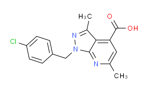 CAS No. 937597-74-5, 1-(4-Chlorobenzyl)-3,6-dimethyl-1H-pyrazolo[3,4-b]pyridine-4-carboxylic acid