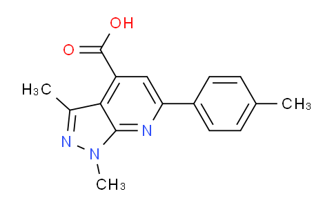 CAS No. 937598-72-6, 1,3-Dimethyl-6-(p-tolyl)-1H-pyrazolo[3,4-b]pyridine-4-carboxylic acid