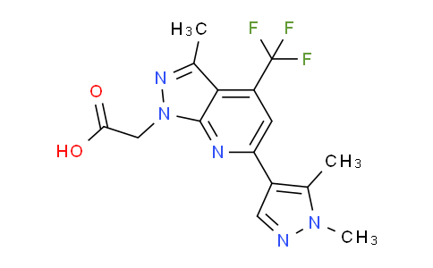 CAS No. 1006477-44-6, 2-(6-(1,5-Dimethyl-1H-pyrazol-4-yl)-3-methyl-4-(trifluoromethyl)-1H-pyrazolo[3,4-b]pyridin-1-yl)acetic acid