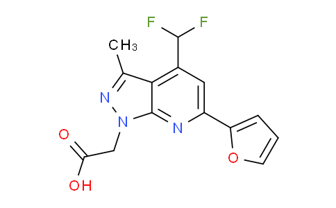 CAS No. 937607-10-8, 2-(4-(Difluoromethyl)-6-(furan-2-yl)-3-methyl-1H-pyrazolo[3,4-b]pyridin-1-yl)acetic acid