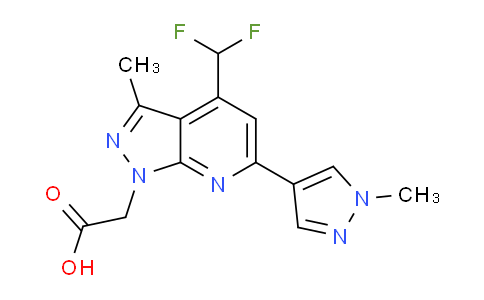 CAS No. 1006444-93-4, 2-(4-(Difluoromethyl)-3-methyl-6-(1-methyl-1H-pyrazol-4-yl)-1H-pyrazolo[3,4-b]pyridin-1-yl)acetic acid