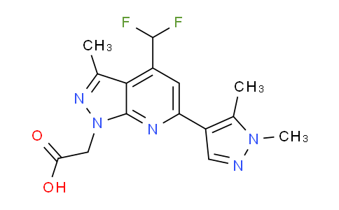 CAS No. 1006477-98-0, 2-(4-(Difluoromethyl)-6-(1,5-dimethyl-1H-pyrazol-4-yl)-3-methyl-1H-pyrazolo[3,4-b]pyridin-1-yl)acetic acid