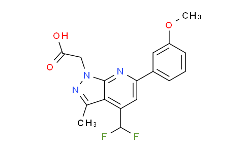 CAS No. 937607-17-5, 2-(4-(Difluoromethyl)-6-(3-methoxyphenyl)-3-methyl-1H-pyrazolo[3,4-b]pyridin-1-yl)acetic acid