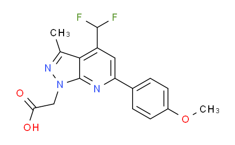 CAS No. 937607-18-6, 2-(4-(Difluoromethyl)-6-(4-methoxyphenyl)-3-methyl-1H-pyrazolo[3,4-b]pyridin-1-yl)acetic acid