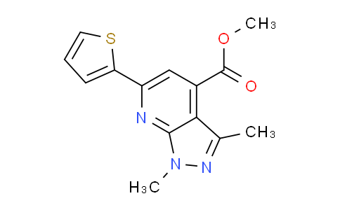 CAS No. 1011359-89-9, Methyl 1,3-dimethyl-6-(thiophen-2-yl)-1H-pyrazolo[3,4-b]pyridine-4-carboxylate