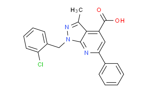 CAS No. 1011399-97-5, 1-(2-Chlorobenzyl)-3-methyl-6-phenyl-1H-pyrazolo[3,4-b]pyridine-4-carboxylic acid