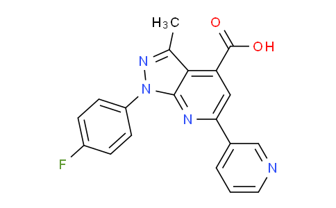 CAS No. 1011396-91-0, 1-(4-Fluorophenyl)-3-methyl-6-(pyridin-3-yl)-1H-pyrazolo[3,4-b]pyridine-4-carboxylic acid