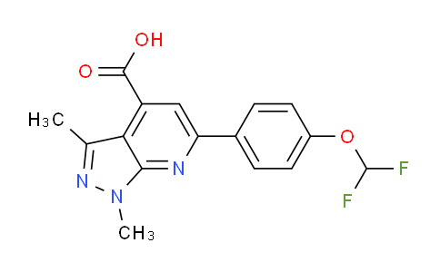 CAS No. 1011399-85-1, 6-(4-(Difluoromethoxy)phenyl)-1,3-dimethyl-1H-pyrazolo[3,4-b]pyridine-4-carboxylic acid