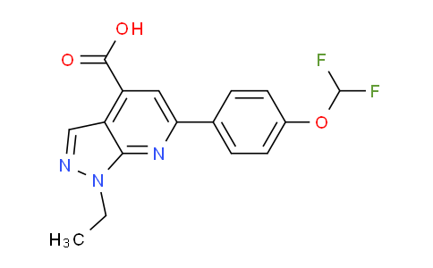 CAS No. 1011396-74-9, 6-(4-(Difluoromethoxy)phenyl)-1-ethyl-1H-pyrazolo[3,4-b]pyridine-4-carboxylic acid
