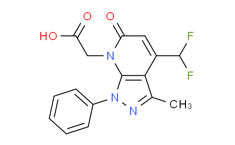 CAS No. 1018052-39-5, 2-(4-(Difluoromethyl)-3-methyl-6-oxo-1-phenyl-1H-pyrazolo[3,4-b]pyridin-7(6H)-yl)acetic acid