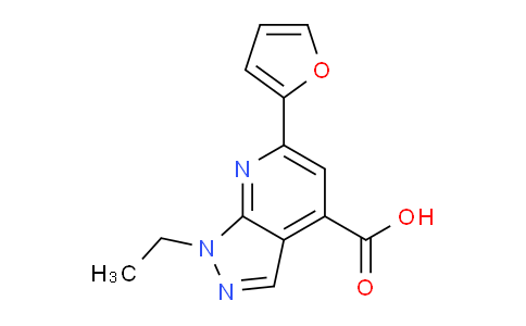 CAS No. 954266-84-3, 1-Ethyl-6-(furan-2-yl)-1H-pyrazolo[3,4-b]pyridine-4-carboxylic acid