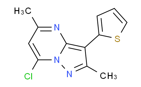CAS No. 889939-47-3, 7-Chloro-2,5-dimethyl-3-(thiophen-2-yl)pyrazolo[1,5-a]pyrimidine