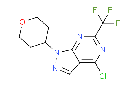 CAS No. 1443286-32-5, 4-Chloro-1-(tetrahydro-2H-pyran-4-yl)-6-(trifluoromethyl)-1H-pyrazolo[3,4-d]pyrimidine