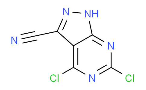 CAS No. 1379322-18-5, 4,6-Dichloro-1H-pyrazolo[3,4-d]pyrimidine-3-carbonitrile
