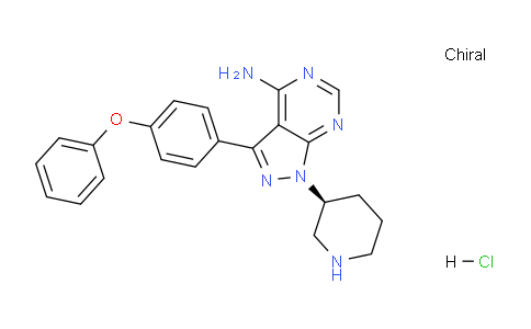 CAS No. 1642571-07-0, (S)-3-(4-Phenoxyphenyl)-1-(piperidin-3-yl)-1H-pyrazolo[3,4-d]pyrimidin-4-amine hydrochloride
