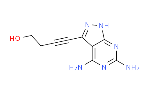 CAS No. 595586-23-5, 4-(4,6-Diamino-1H-pyrazolo[3,4-d]pyrimidin-3-yl)but-3-yn-1-ol