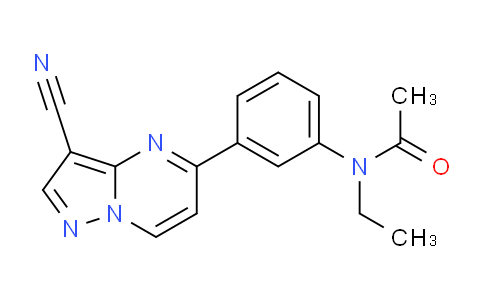 CAS No. 478081-98-0, N-(3-(3-Cyanopyrazolo[1,5-a]pyrimidin-5-yl)phenyl)-N-ethylacetamide