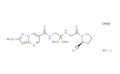 CAS No. 1359670-56-6, (S)-N-(2-((2-(2-Cyanopyrrolidin-1-yl)-2-oxoethyl)amino)-2-methylpropyl)-2-methylpyrazolo[1,5-a]pyrimidine-6-carboxamide hydrochloride