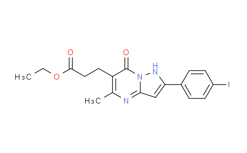 CAS No. 6048-49-3, Ethyl 3-(2-(4-iodophenyl)-5-methyl-7-oxo-1,7-dihydropyrazolo[1,5-a]pyrimidin-6-yl)propanoate