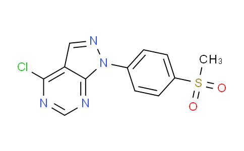 CAS No. 832714-08-6, 4-Chloro-1-(4-(methylsulfonyl)phenyl)-1H-pyrazolo[3,4-d]pyrimidine