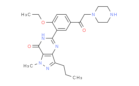 CAS No. 147676-55-9, 5-(2-Ethoxy-5-(2-(piperazin-1-yl)acetyl)phenyl)-1-methyl-3-propyl-1H-pyrazolo[4,3-d]pyrimidin-7(6H)-one