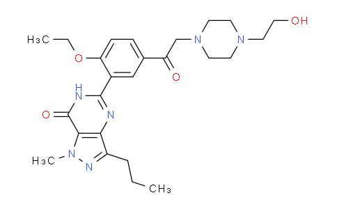 CAS No. 147676-56-0, 5-(2-Ethoxy-5-(2-(4-(2-hydroxyethyl)piperazin-1-yl)acetyl)phenyl)-1-methyl-3-propyl-1H-pyrazolo[4,3-d]pyrimidin-7(6H)-one