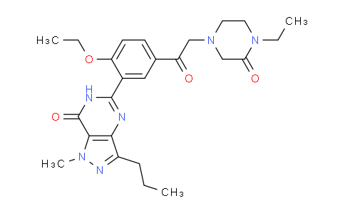 CAS No. 1446144-70-2, 5-(2-Ethoxy-5-(2-(4-ethyl-3-oxopiperazin-1-yl)acetyl)phenyl)-1-methyl-3-propyl-1H-pyrazolo[4,3-d]pyrimidin-7(6H)-one