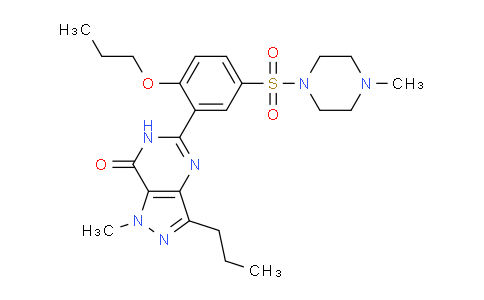 CAS No. 877777-10-1, 1-Methyl-5-(5-((4-methylpiperazin-1-yl)sulfonyl)-2-propoxyphenyl)-3-propyl-1H-pyrazolo[4,3-d]pyrimidin-7(6H)-one