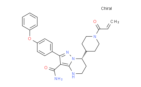 CAS No. 1691249-45-2, (S)-7-(1-Acryloylpiperidin-4-yl)-2-(4-phenoxyphenyl)-4,5,6,7-tetrahydropyrazolo[1,5-a]pyrimidine-3-carboxamide