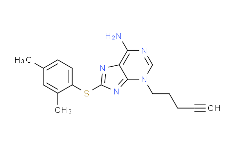 CAS No. 1454619-13-6, 8-(2,4-dimethylphenylthio)-3-(pent-4-ynyl)-3H-purin-6-amine