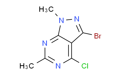 CAS No. 1276056-74-6, 3-Bromo-4-chloro-1,6-dimethyl-1H-pyrazolo[3,4-d]pyrimidine
