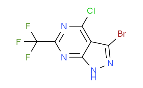 CAS No. 1696992-79-6, 3-bromo-4-chloro-6-(trifluoromethyl)-1H-pyrazolo[3,4-d]pyrimidine