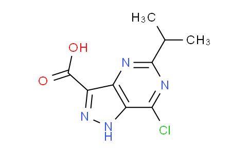 CAS No. 1490657-99-2, 7-chloro-5-isopropyl-1H-pyrazolo[4,3-d]pyrimidine-3-carboxylic acid