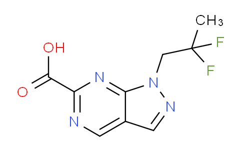 CAS No. 2230521-68-1, 1-(2,2-difluoropropyl)pyrazolo[3,4-d]pyrimidine-6-carboxylic acid