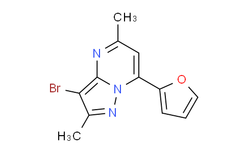 CAS No. 1263285-84-2, 3-bromo-7-(furan-2-yl)-2,5-dimethylpyrazolo[1,5-a]pyrimidine
