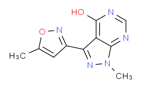 CAS No. 1260876-64-9, 1-methyl-3-(5-methylisoxazol-3-yl)-1H-pyrazolo[3,4-d]pyrimidin-4-ol